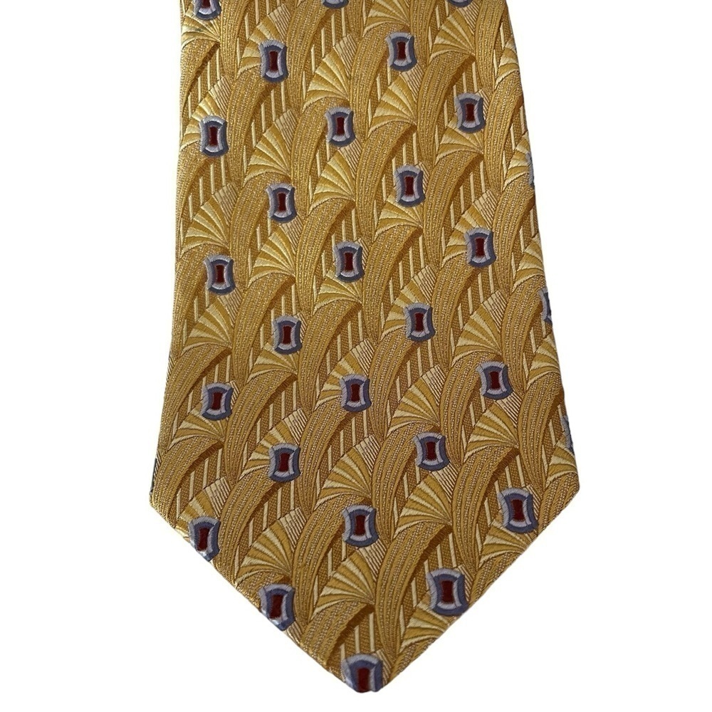 Robert Talbott Best of Class 100% Silk Tie USA 60 inches Gold and Blue